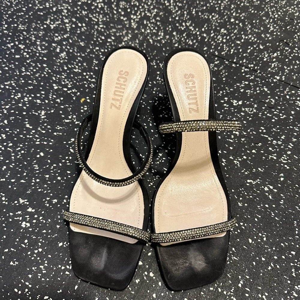 Schutz crystal sandal heels size 37.5